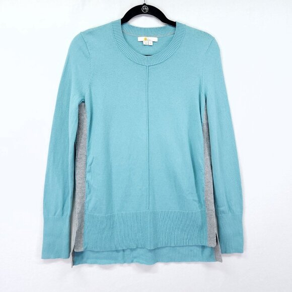 Boden Wool Blend Sweater Size XS Blue Color Block Soft With Stretch - Picture 1 of 12